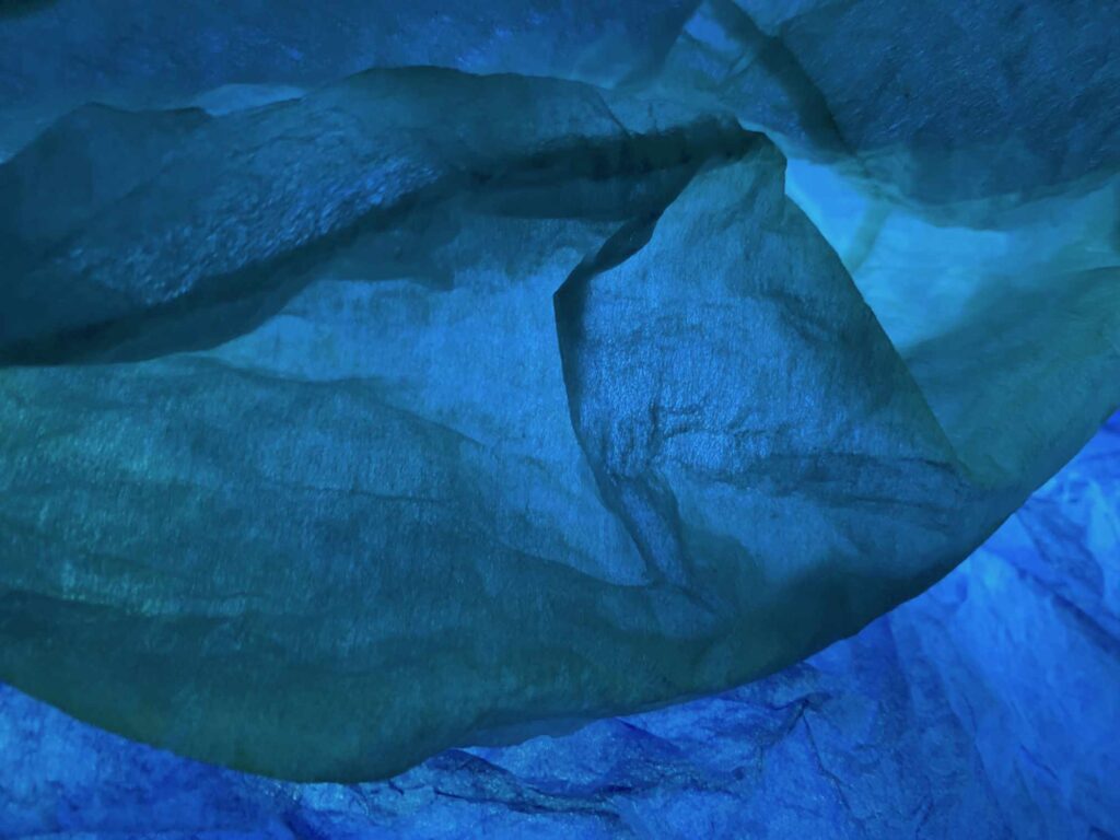 Bild: waste-art blau, ein Abfallbild von Georg Marbet