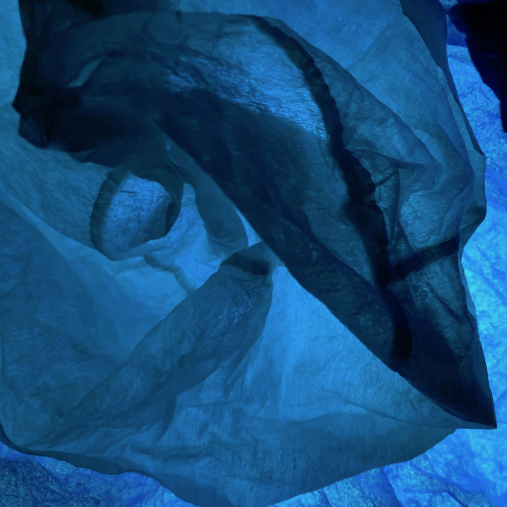 waste-art blau, ein Abfallbild von Georg Marbet
